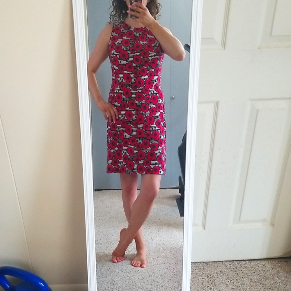 EUC Tommy Hilfiger Sleeveless Floral Striped Dress